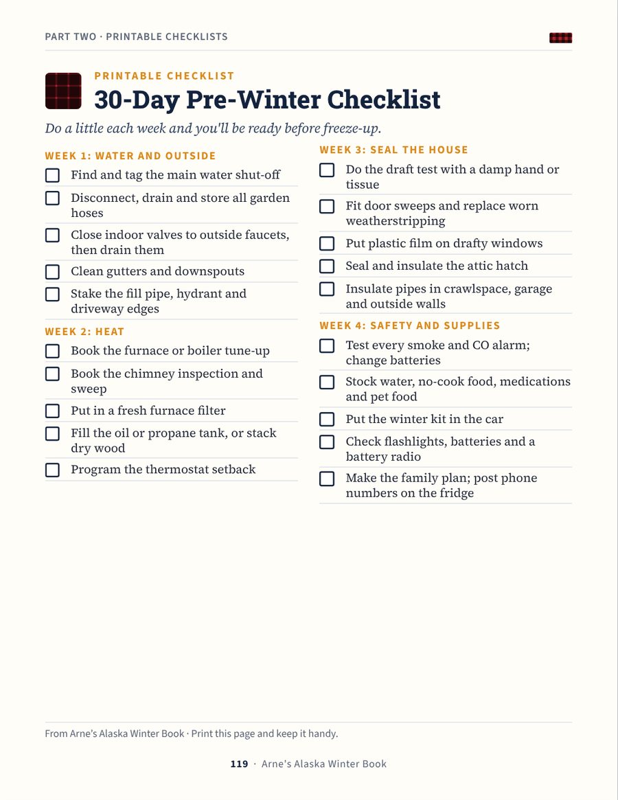 A printable checklist